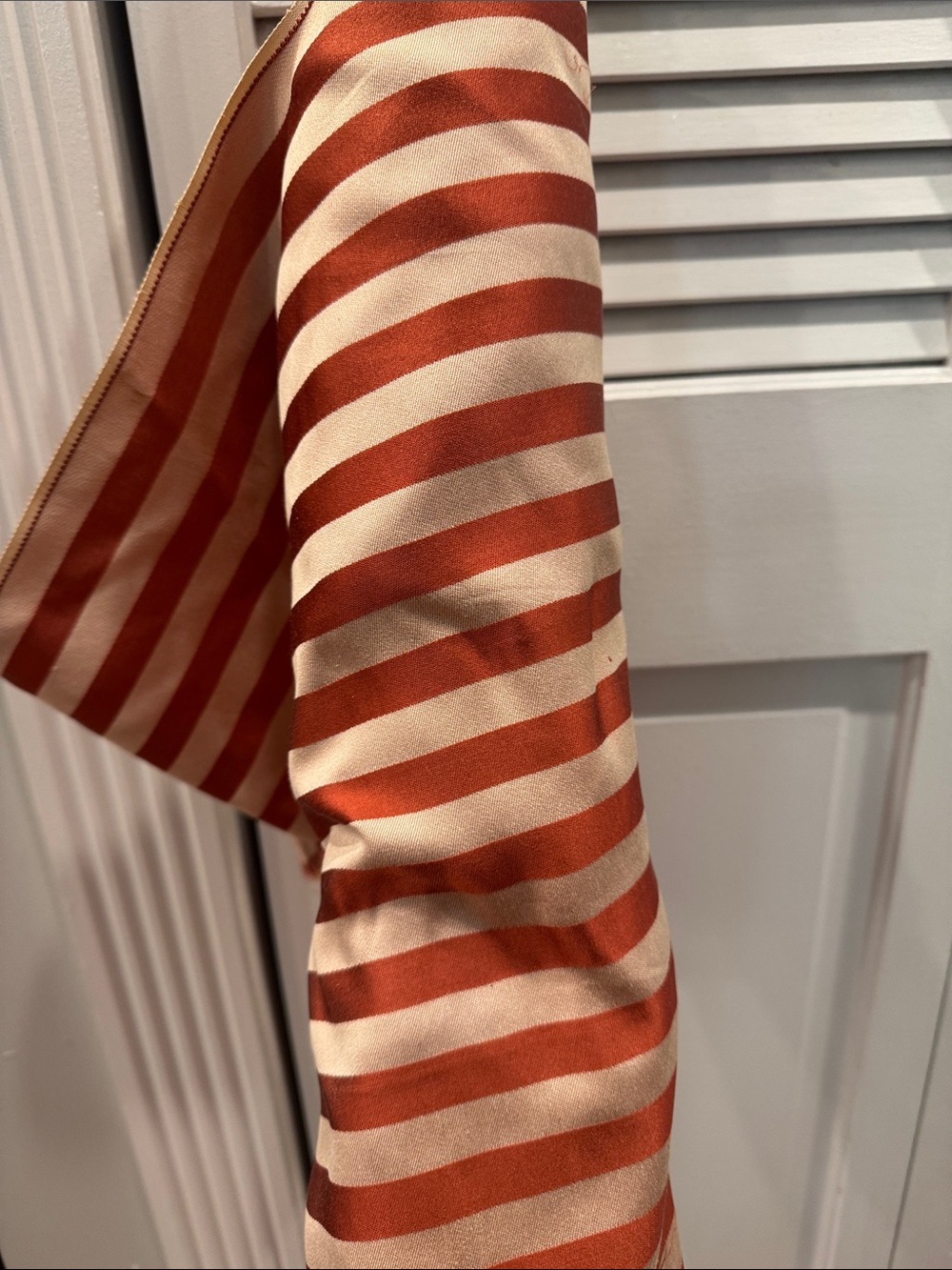 Rust and blush Striped Fabric. 46”x 3 yards. - Picture 9 of 13